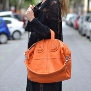 Orange Sugar Goatskin Leather Medium Nightingale Bag